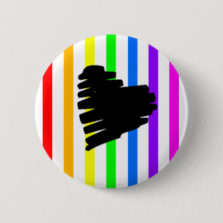 Badge Rond 5 Cm Bouton de coeur d'arc-en-ciel