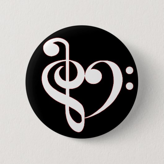Badge Rond 5 Cm Bouton de coeur de clef (Devant)