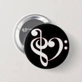Badge Rond 5 Cm Bouton de coeur de clef (Devant & derrière)