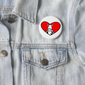 Badge Rond 5 Cm Bouton de coeur de vache (En situation)