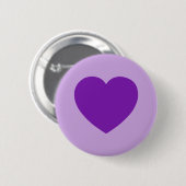 Badge Rond 5 Cm Bouton de coeur violet (Devant & derrière)