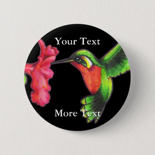 Badge Rond 5 Cm Bouton de colibri (Devant)
