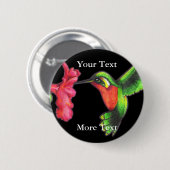 Badge Rond 5 Cm Bouton de colibri (Devant & derrière)
