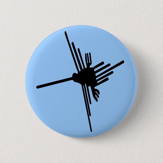 Badge Rond 5 Cm Bouton de colibri de Nazca (Devant)