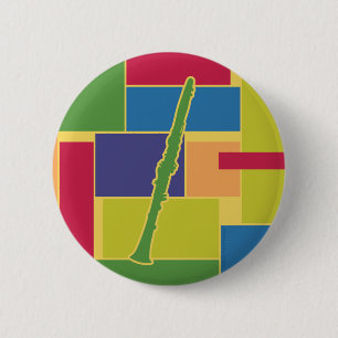 Badge Rond 5 Cm Bouton de Colorblocks de clarinette