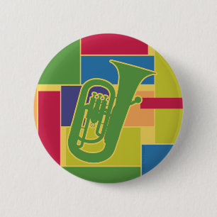 Badge Rond 5 Cm Bouton de Colorblocks d'euphonium
