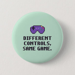 Badge Rond 5 Cm Bouton de commandes différentes neurodivergentes