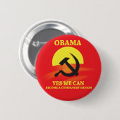 Badge Rond 5 Cm Bouton de communiste d'Obama (Devant & derrière)