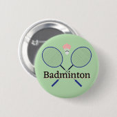 Badge Rond 5 Cm Bouton de conception de badminton (Devant & derrière)