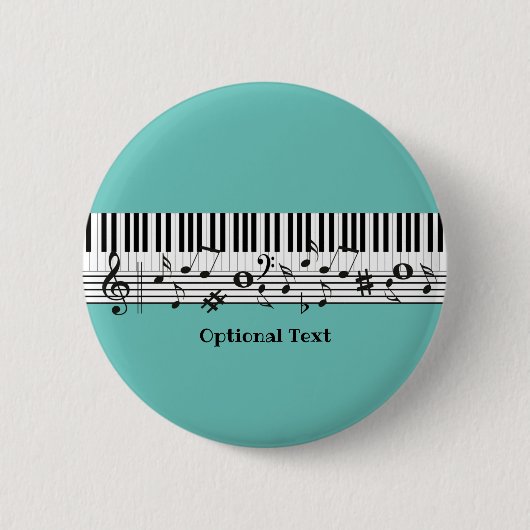 Badge Rond 5 Cm Bouton de conception de musique de piano (Devant)