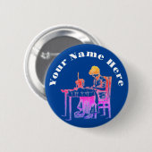 Badge Rond 5 Cm Bouton de conception Seamstress (Devant & derrière)