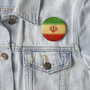 Badge Rond 5 Cm Bouton de conception Vintage de drapeau de l'Iran