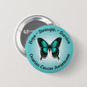 Badge Rond 5 Cm Bouton de conscience de cancer ovarien (Devant & derrière)