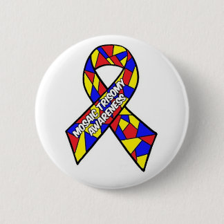 Badge Rond 5 Cm Bouton de conscience de trisomie de mosaïque