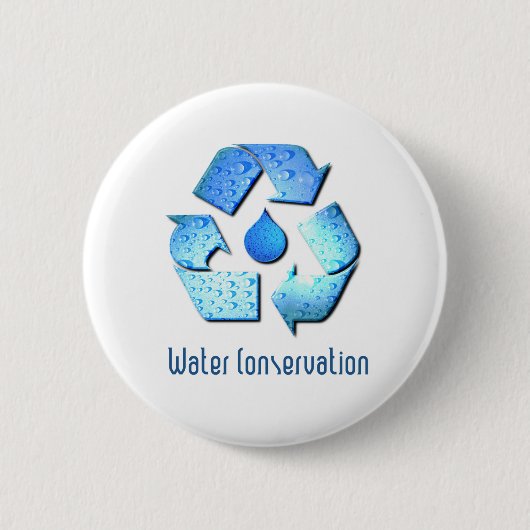 Badge Rond 5 Cm Bouton de conservation de l'eau (Devant)