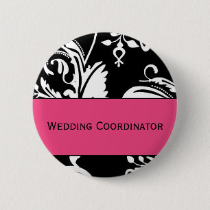 Badge Rond 5 Cm Bouton de coordonnateur de mariage de HP&B