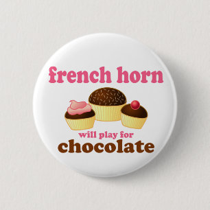 Badge Rond 5 Cm Bouton de cor de harmonie drôle