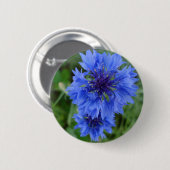 Badge Rond 5 Cm Bouton de Cornflower bleu (Devant & derrière)
