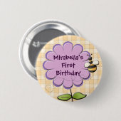 Badge Rond 5 Cm Bouton de correction de fleur (Devant & derrière)