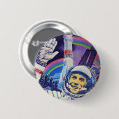 Badge Rond 5 Cm Bouton de cosmonaute de Yuri Gagarin (Devant & derrière)