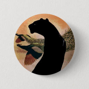 Badge Rond 5 Cm Bouton de coucher du soleil de panthère