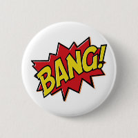 Bouton de coup de super héros de bandes dessinées