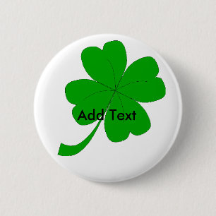 Badge Rond 5 Cm Bouton de coutume de trèfle de quatre feuilles