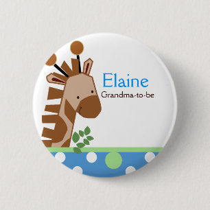 Badge Rond 5 Cm Bouton de coutume d'ÉTIQUETTE de NOM de girafe