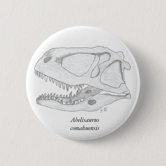 Badge Rond 5 Cm Bouton de crâne de comahuensis d'Abelisaurus (Devant)