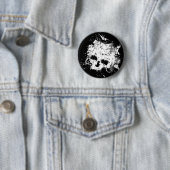 Badge Rond 5 Cm Bouton de crâne de floc (En situation)