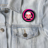 BADGE ROND 5 CM BOUTON DE CRÂNE DE HYPNO (En situation)