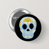 Badge Rond 5 Cm Bouton de crâne de sucre (Devant & derrière)