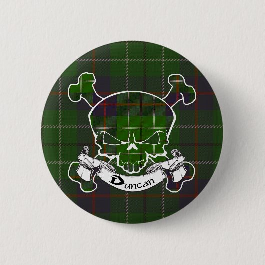 Badge Rond 5 Cm Bouton de crâne de tartan de Duncan (Devant)