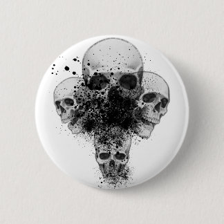 Badge Rond 5 Cm Bouton de crâne d'éclaboussure