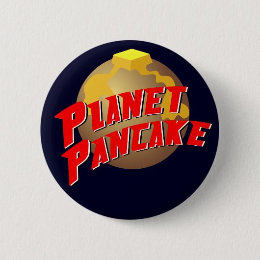 Badge Rond 5 Cm Bouton de crêpe de planète (Devant)
