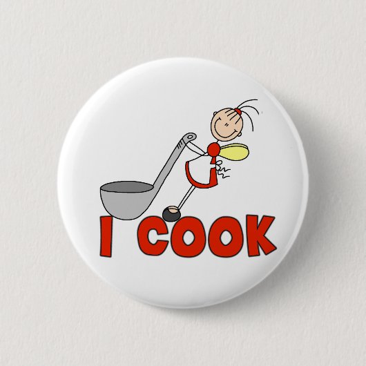 Badge Rond 5 Cm Bouton de cuisinière de la fille I (Devant)