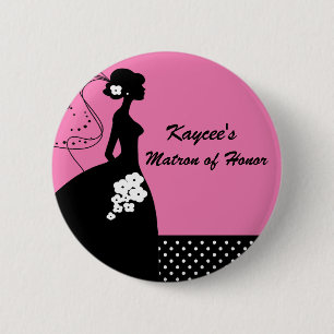 Badge Rond 5 Cm Bouton de dame de honneur de jeune mariée de