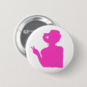 Badge Rond 5 Cm Bouton de dame rose (Devant & derrière)