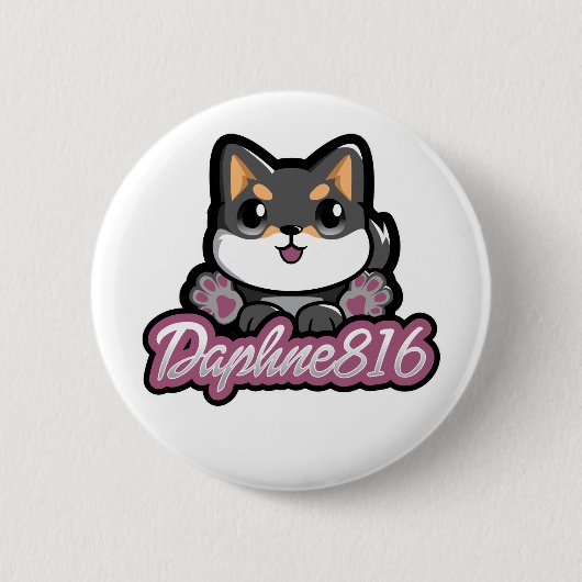 Badge Rond 5 Cm Bouton de Daphne 816 (Devant)