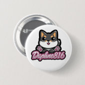 Badge Rond 5 Cm Bouton de Daphne 816 (Devant & derrière)