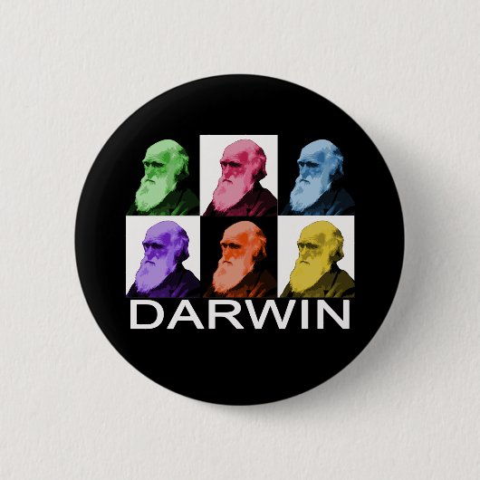 Badge Rond 5 Cm Bouton de Darwin d'arc-en-ciel (Devant)