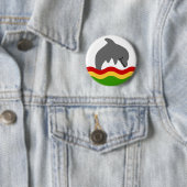 Badge Rond 5 Cm Bouton de dauphin de reggae (En situation)