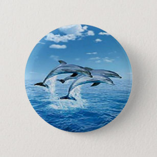 Badge Rond 5 Cm Bouton de dauphins d'air