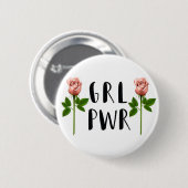 Badge Rond 5 Cm Bouton de ~ de PUISSANCE de FILLE (Devant & derrière)