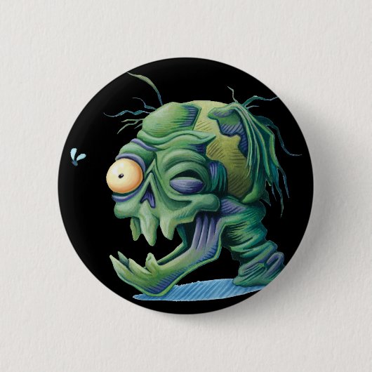Badge Rond 5 Cm Bouton de décomposition de crâne (Devant)