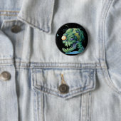 Badge Rond 5 Cm Bouton de décomposition de crâne (En situation)