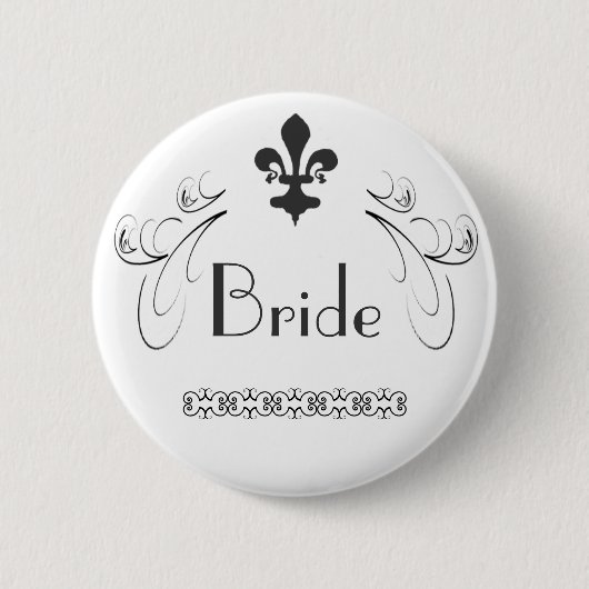Badge Rond 5 Cm Bouton de Decorative Fleur de Lis Bride (Devant)