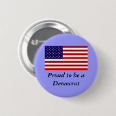 Badge Rond 5 Cm Bouton de Démocrate (Devant & derrière)
