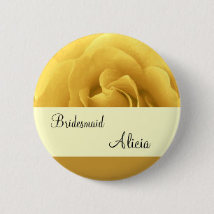 Badge Rond 5 Cm Bouton de demoiselle d'honneur de mariage de rose
