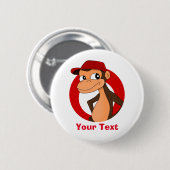Badge Rond 5 Cm Bouton de dessin animé Chimp (Devant & derrière)